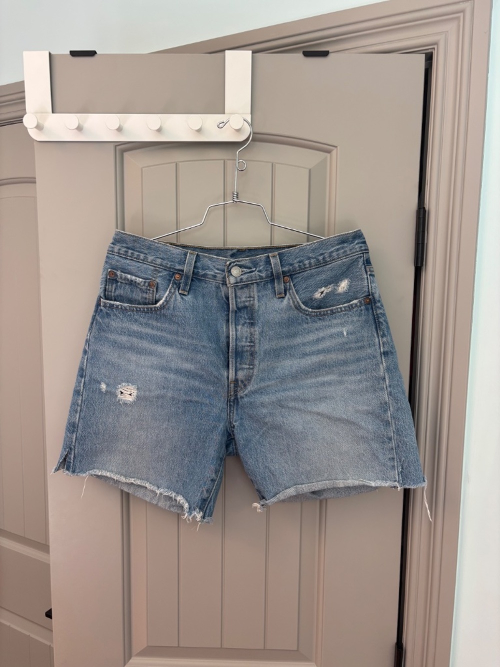 LEVIS 501 Original Denim Shorts Blue High Rise Button Fly Vintage Jean Shorts